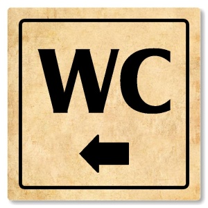 WC vlevo, 100x100mm, pergamen, Arizona